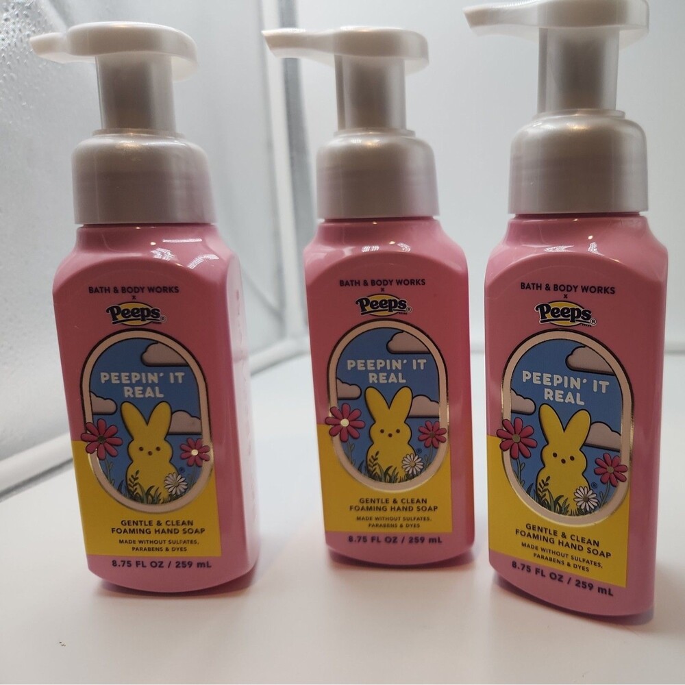 Bath & Body Works PEEPS PEEPIN' IT REAL GENTLE CLEAN FOAMING HAND SOAP X 3 NEW